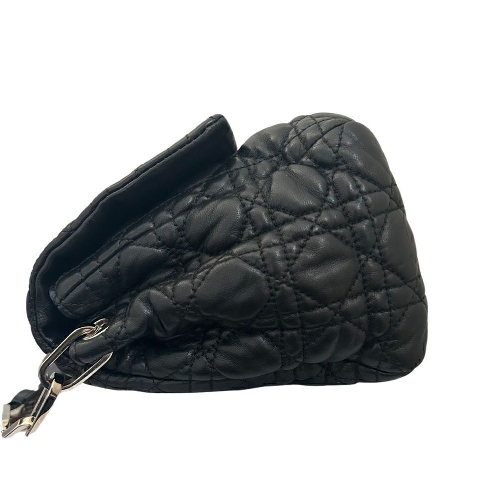 Authentic Christian Dior Black Cannage Quilted Lambskin Leather New Lock Bag - Picture 3 of 13